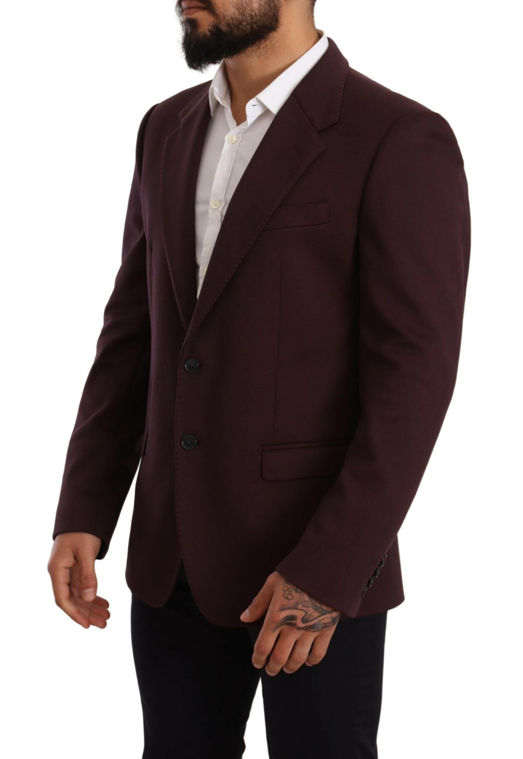 Dolce & Gabbana Purple Cotton Slim Blazer Jacket -   -  Dolce & Gabbana.