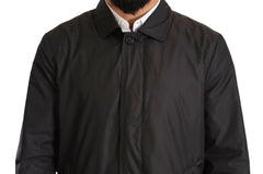 Dolce & Gabbana Black Polyester Mens Trench Coat Jacket -   -  Dolce & Gabbana.