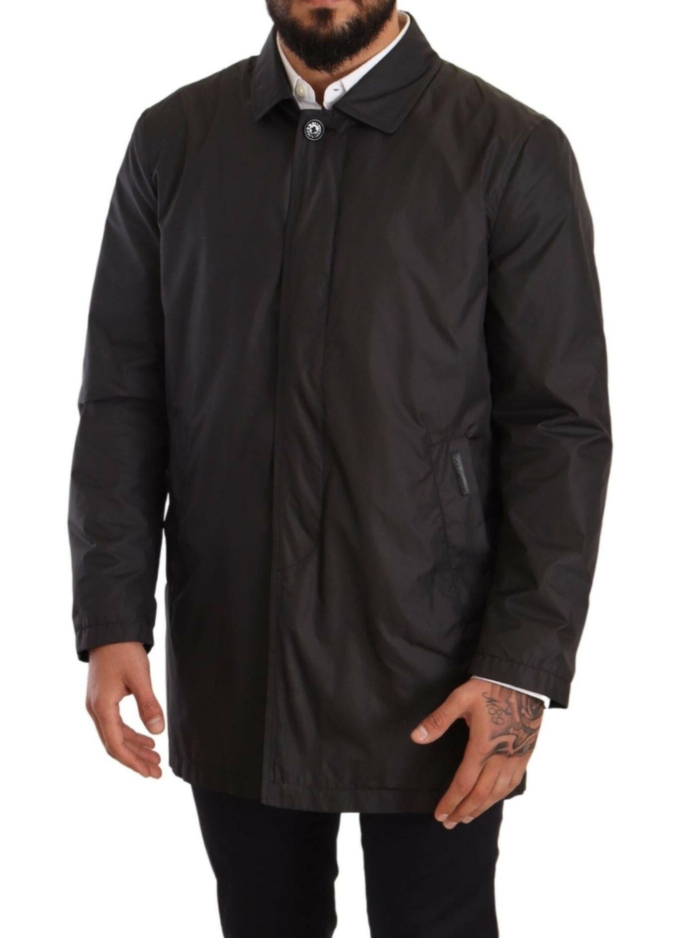 Dolce & Gabbana Black Polyester Mens Trench Coat Jacket -   -  Dolce & Gabbana.