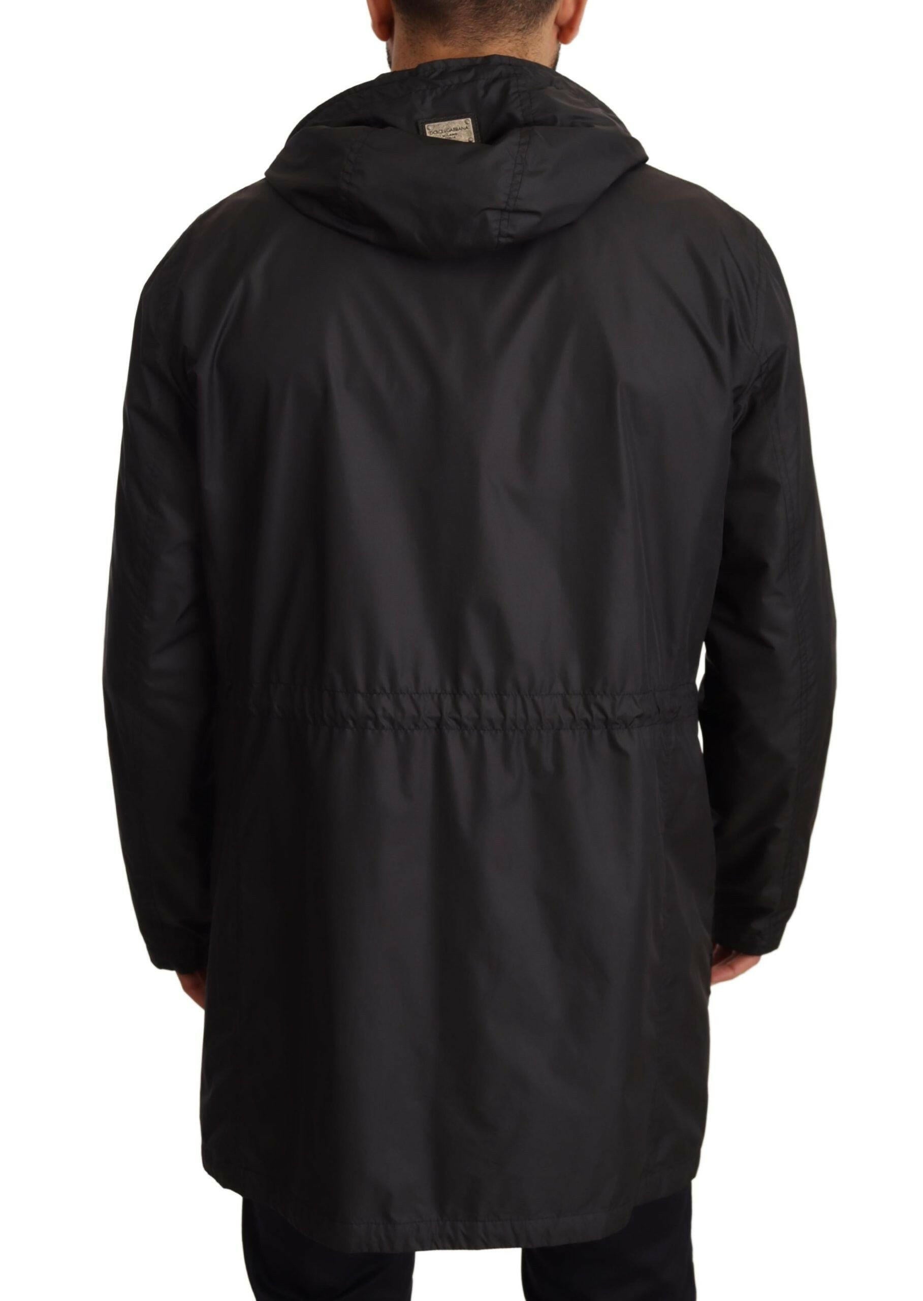 Dolce & Gabbana Black Hooded Mens Trench Coat Jacket -   -  Dolce & Gabbana.