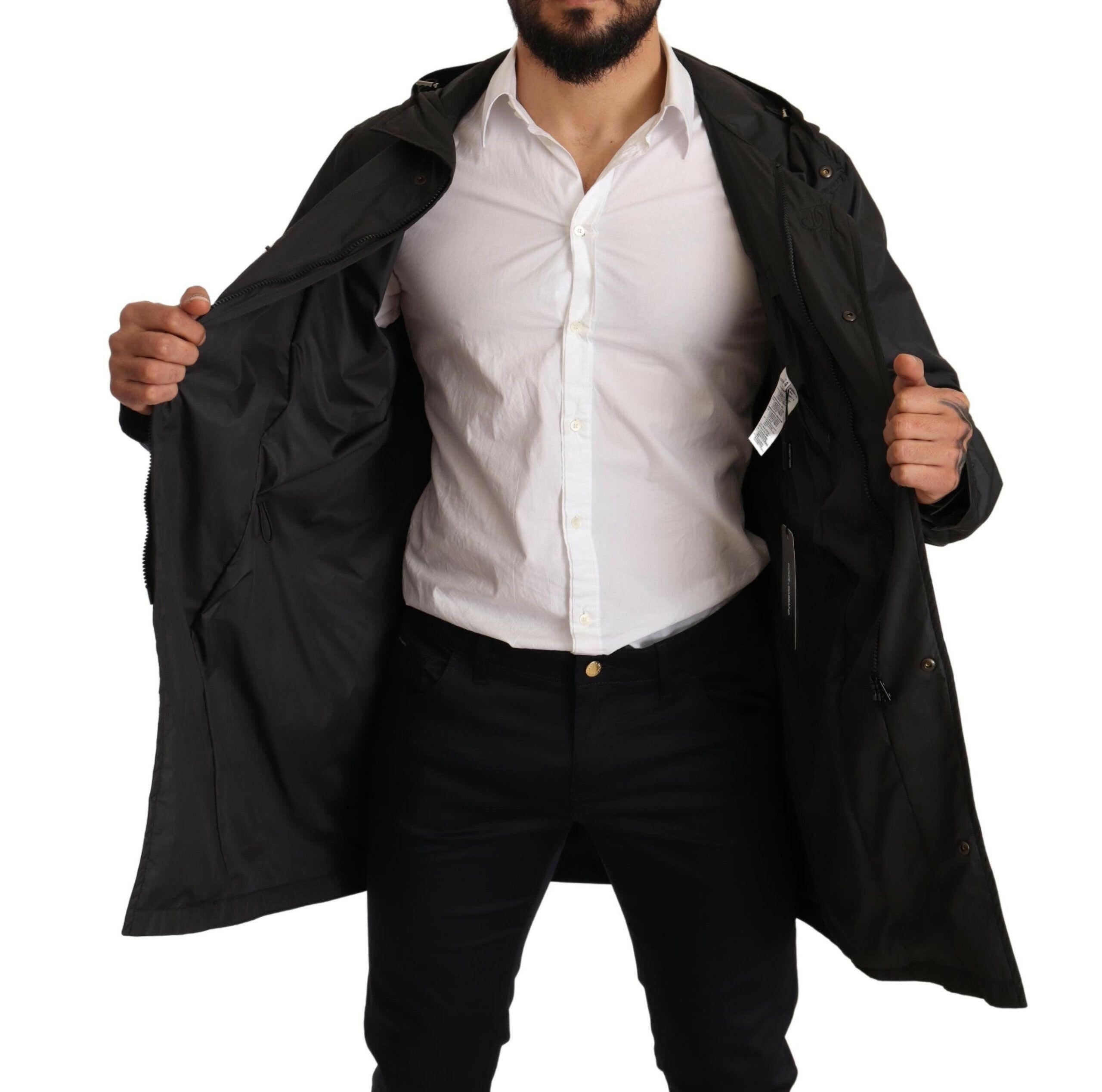 Dolce & Gabbana Black Hooded Mens Trench Coat Jacket -   -  Dolce & Gabbana.