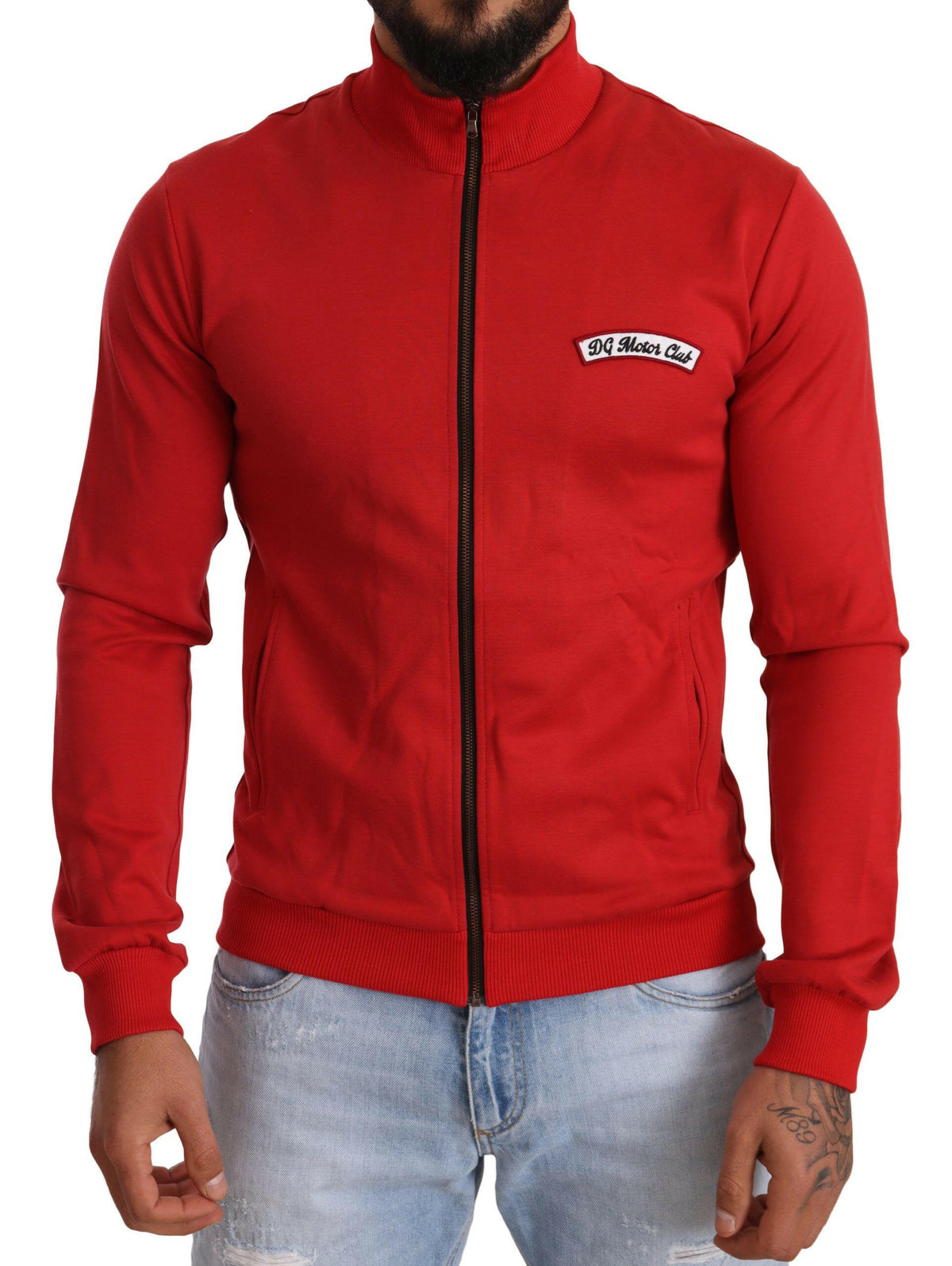 Dolce & Gabbana Red DG Motor Club Zipper Stretch Sweater -   -  Dolce & Gabbana.