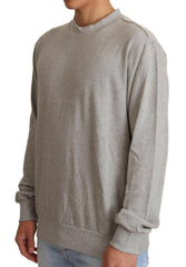 Dolce & Gabbana Gray Cotton Crewneck Pullover Sweater -   -  Dolce & Gabbana.