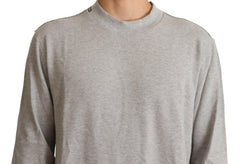 Dolce & Gabbana Gray Cotton Crewneck Pullover Sweater -   -  Dolce & Gabbana.