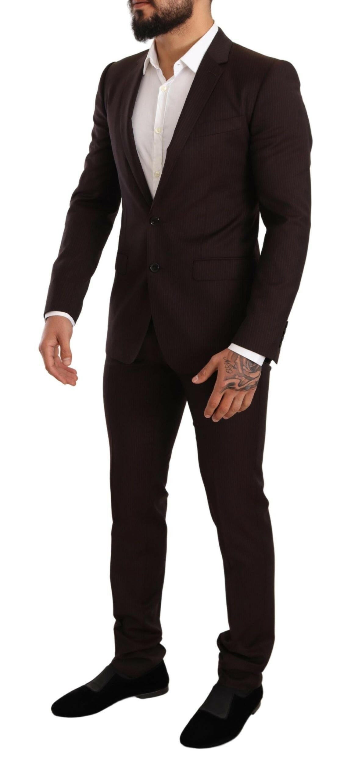Dolce & Gabbana Bordeaux Wool MARTINI Slim Fit Suit -   -  Dolce & Gabbana.