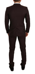 Dolce & Gabbana Bordeaux Wool MARTINI Slim Fit Suit -   -  Dolce & Gabbana.