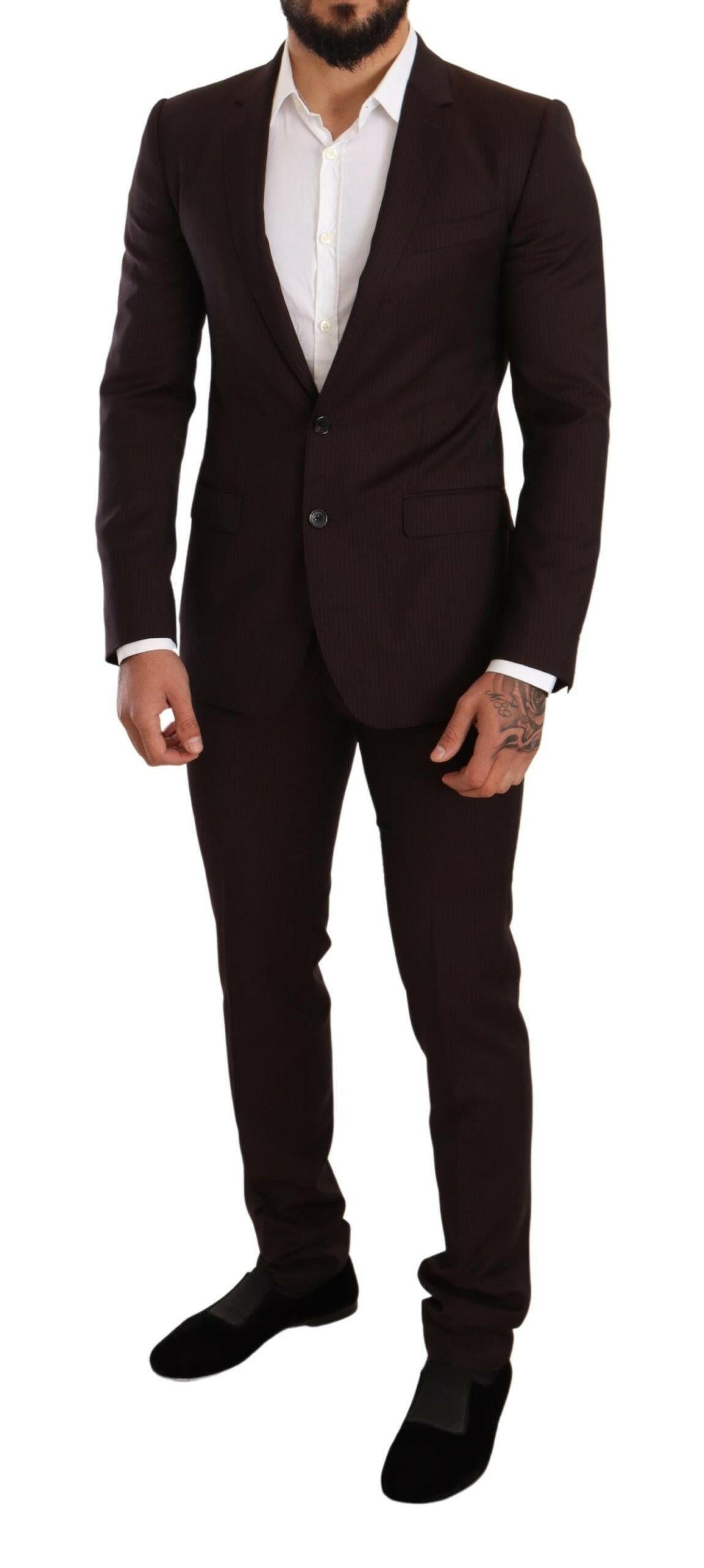 Dolce & Gabbana Bordeaux Wool MARTINI Slim Fit Suit -   -  Dolce & Gabbana.