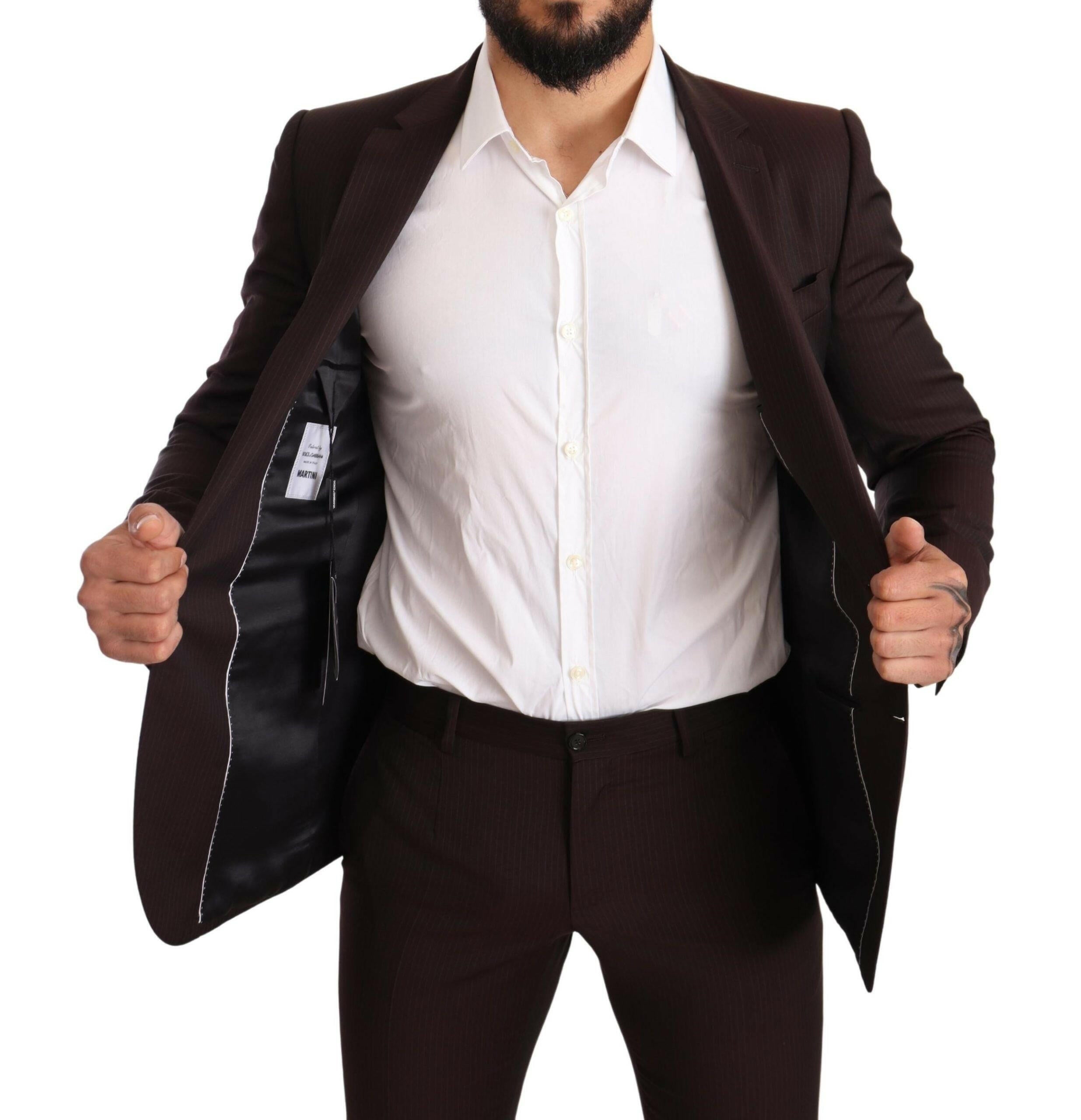 Dolce & Gabbana Bordeaux Wool MARTINI Slim Fit Suit -   -  Dolce & Gabbana.