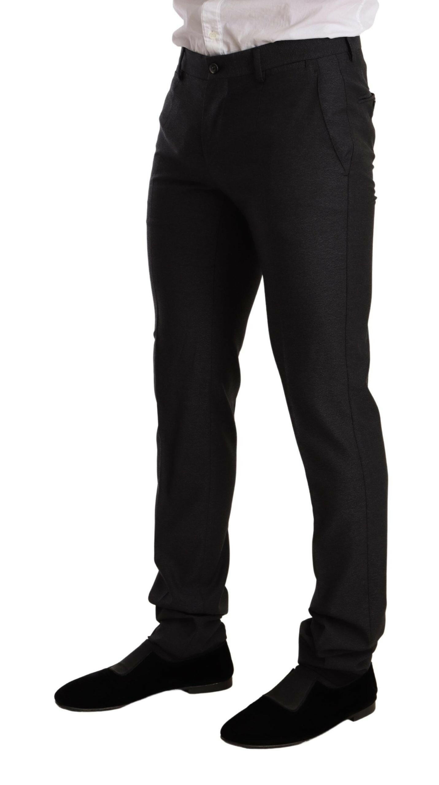 Dolce & Gabbana Gray Wool MARTINI Slim Fit Set Suit -   -  Dolce & Gabbana.