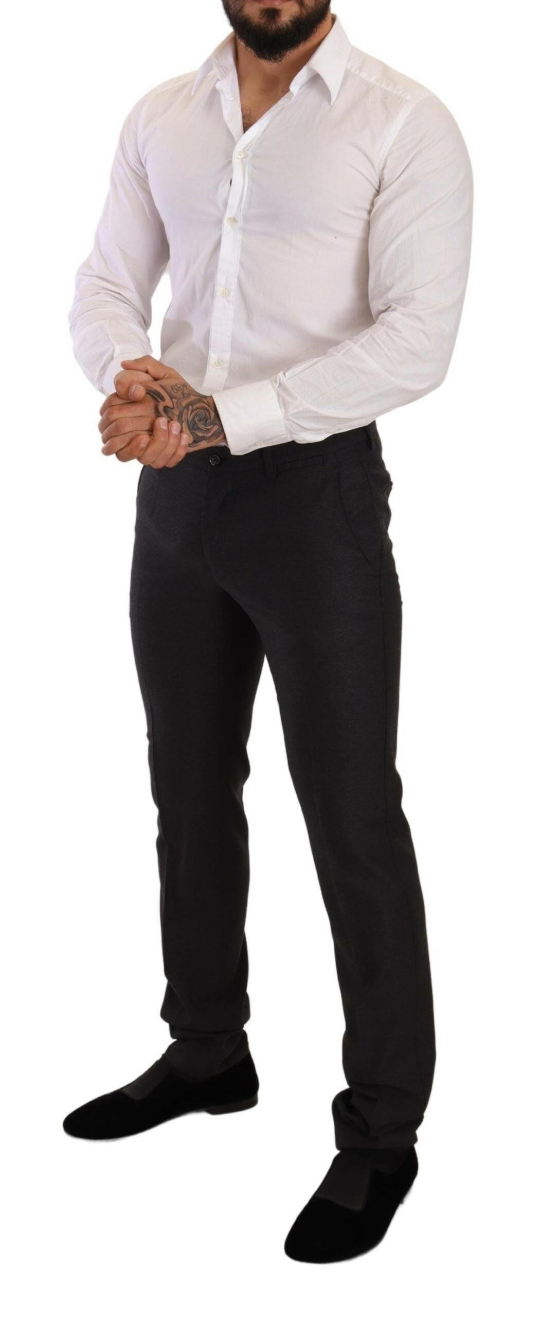 Dolce & Gabbana Gray Wool MARTINI Slim Fit Set Suit -   -  Dolce & Gabbana.