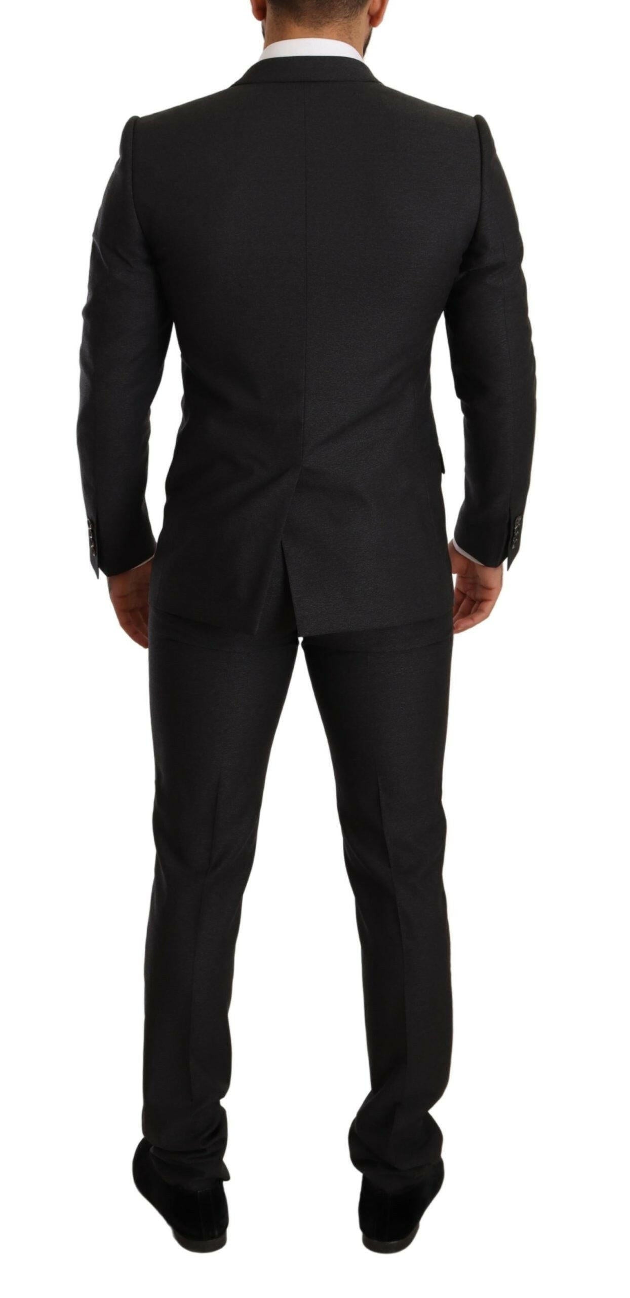Dolce & Gabbana Gray Wool MARTINI Slim Fit Set Suit -   -  Dolce & Gabbana.