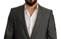 Dolce & Gabbana Gray Metallic MARTINI Slim Fit Set Suit -   -  Dolce & Gabbana.