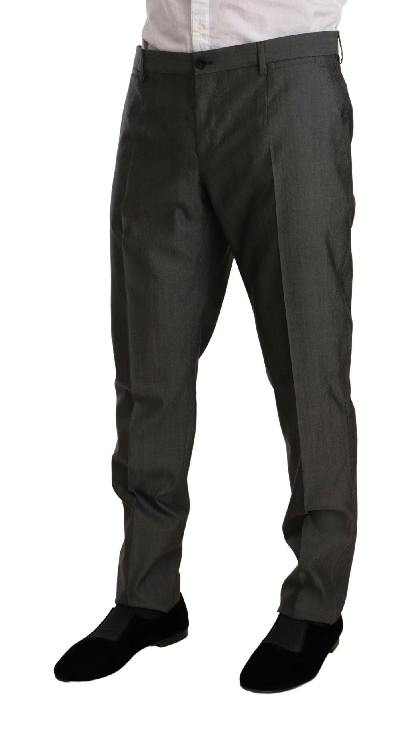 Dolce & Gabbana Gray Metallic MARTINI Slim Fit Set Suit -   -  Dolce & Gabbana.
