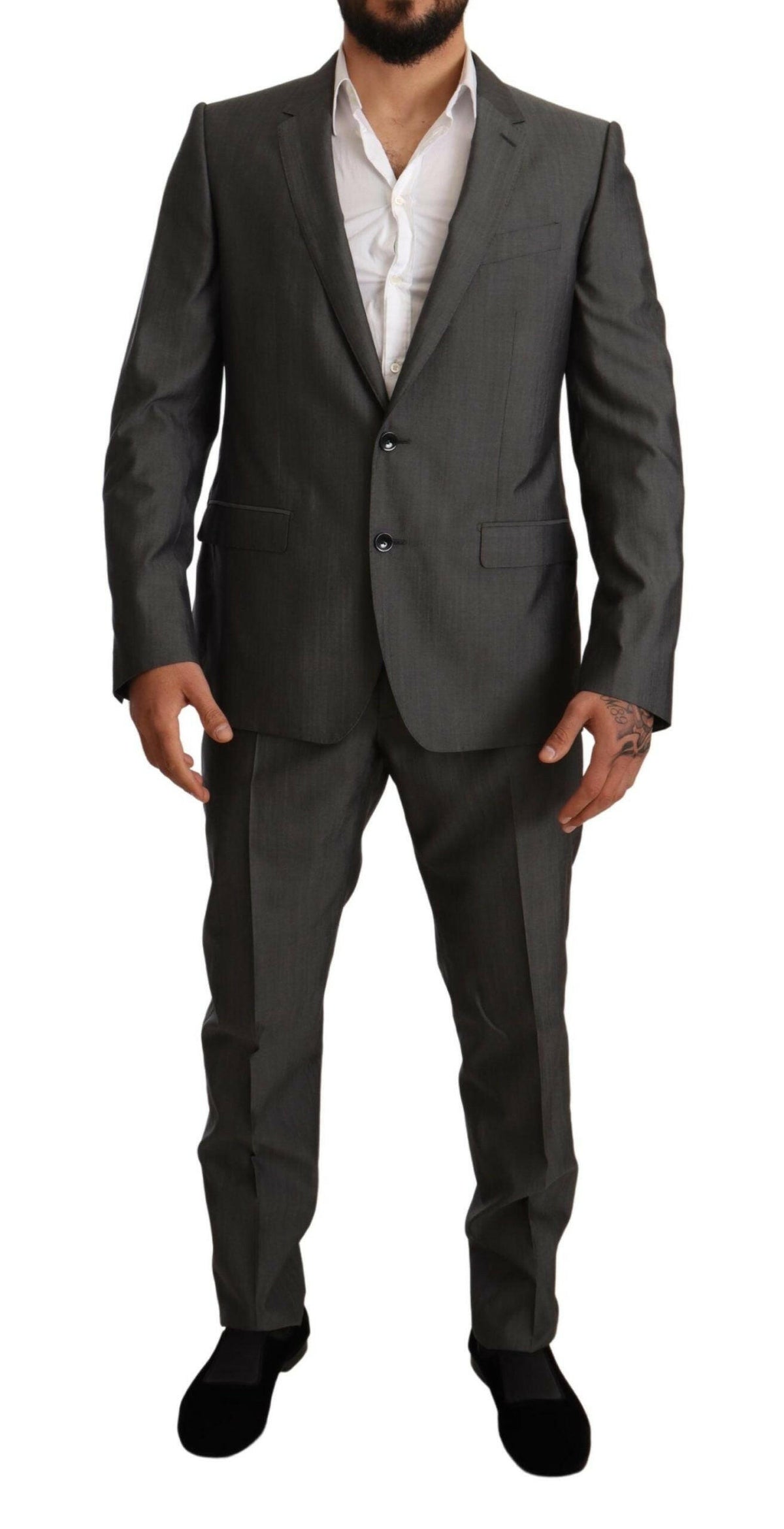 Dolce & Gabbana Gray Metallic MARTINI Slim Fit Set Suit -   -  Dolce & Gabbana.