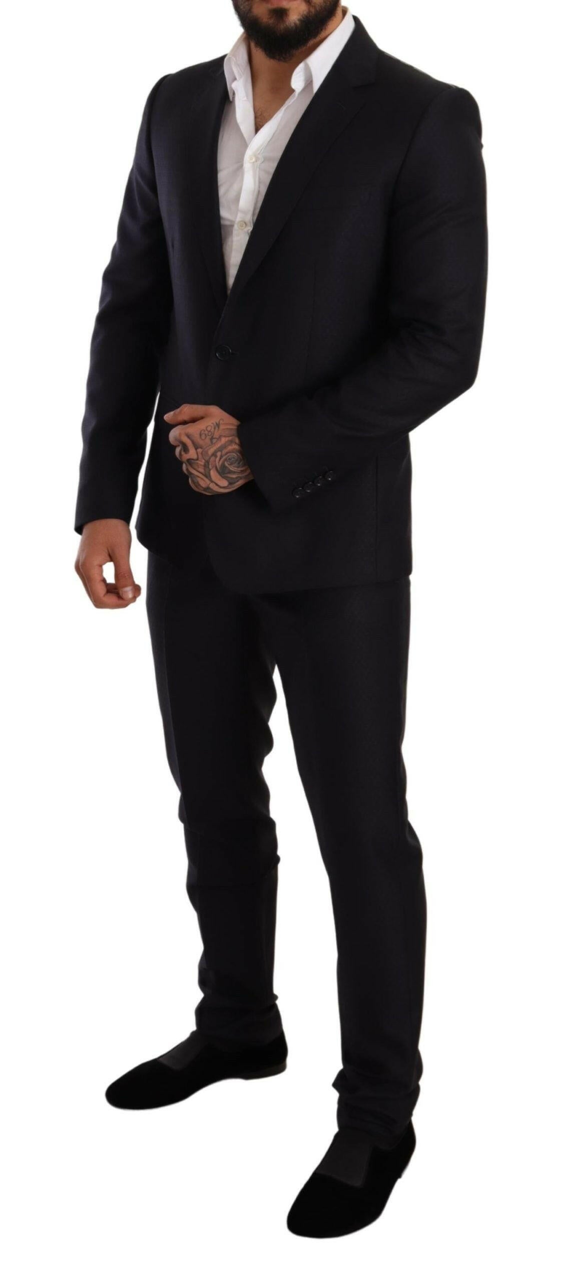 Dolce & Gabbana Blue Pattern MARTINI SLIM FIT 2 Piece Suit -   -  Dolce & Gabbana.