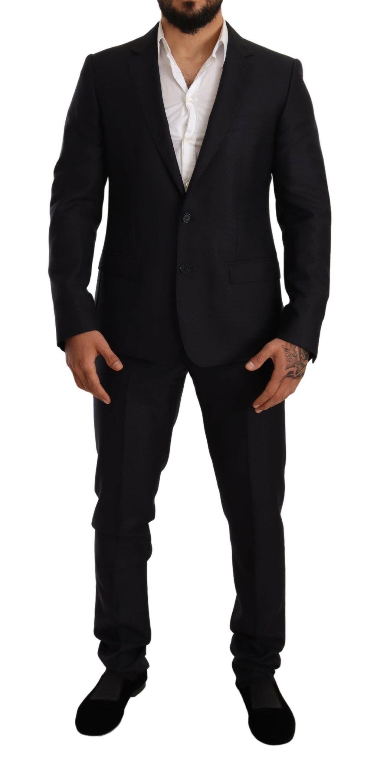 Dolce & Gabbana Blue Pattern MARTINI SLIM FIT 2 Piece Suit -   -  Dolce & Gabbana.