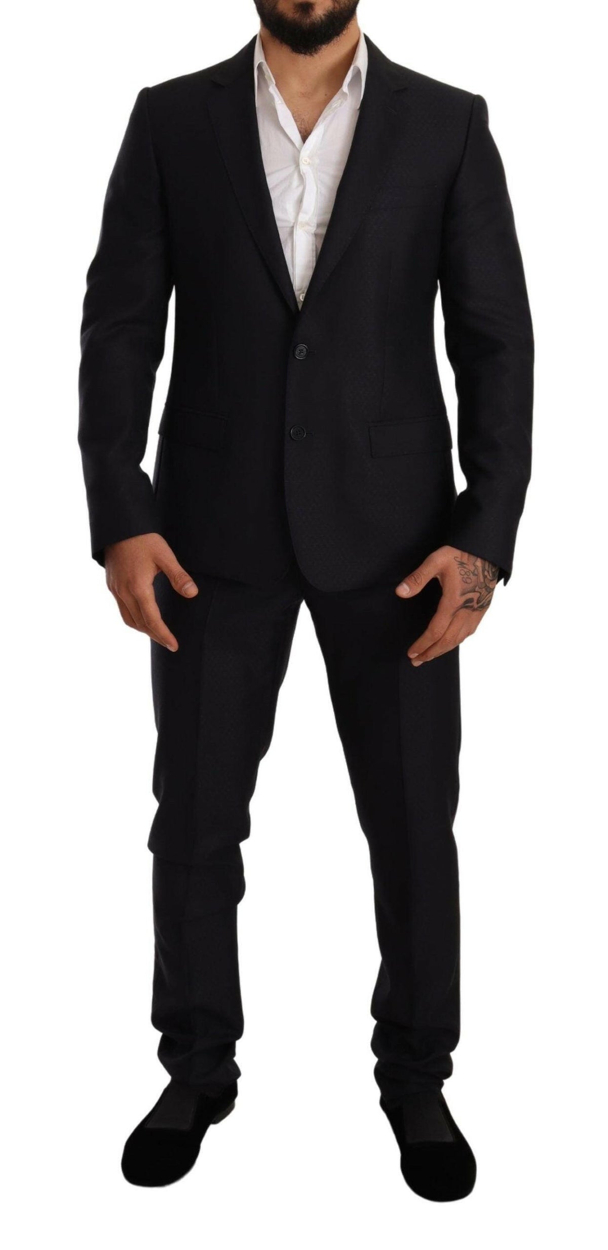 Dolce & Gabbana Blue Pattern MARTINI SLIM FIT 2 Piece Suit -   -  Dolce & Gabbana.