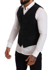 Dolce & Gabbana Black Cotton Single Breasted Waistcoat -  Vests for Men Suits -  Dolce & Gabbana.