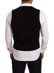 Dolce & Gabbana Black Cotton Single Breasted Waistcoat -  Vests for Men Suits -  Dolce & Gabbana.