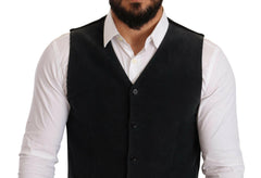 Dolce & Gabbana Black Cotton Single Breasted Waistcoat -  Vests for Men Suits -  Dolce & Gabbana.