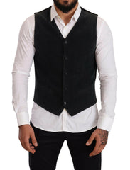 Dolce & Gabbana Black Cotton Single Breasted Waistcoat -  Vests for Men Suits -  Dolce & Gabbana.