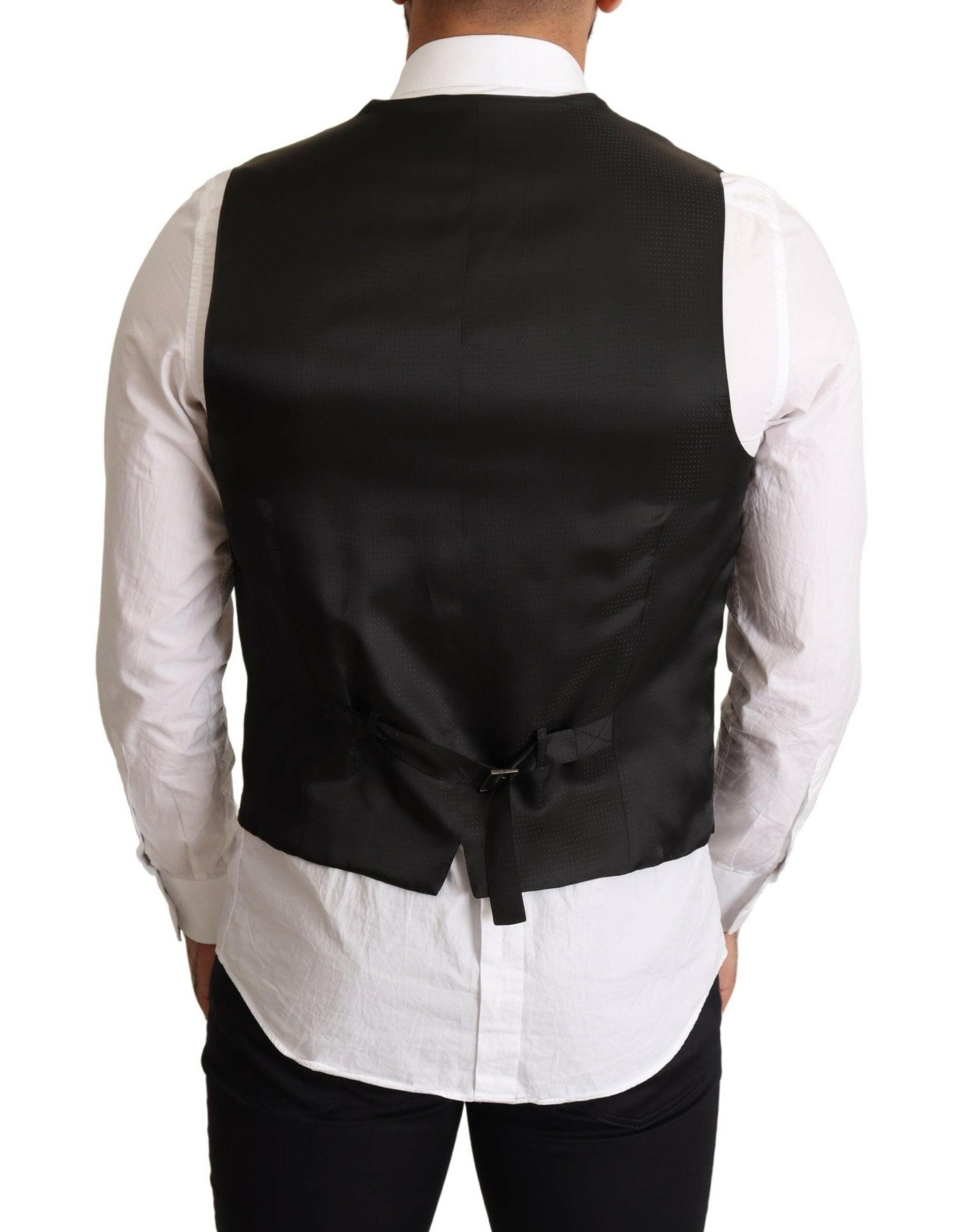 Dolce & Gabbana Black Wool Formal Waistcoat Dress -  Vests for Men Suits -  Dolce & Gabbana.