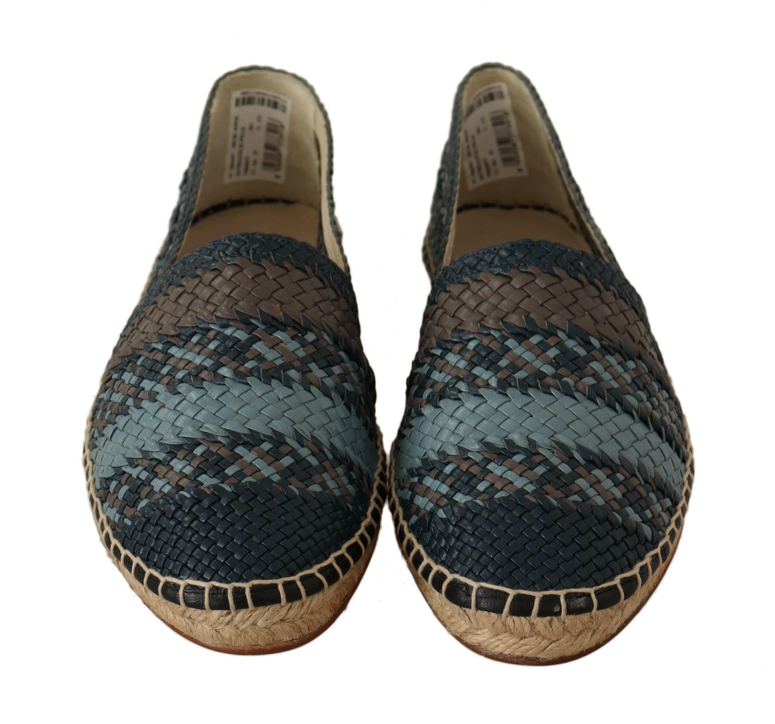 Dolce & Gabbana Blue Gray Slip On Buffalo Espadrille Shoes -   -  Dolce & Gabbana.