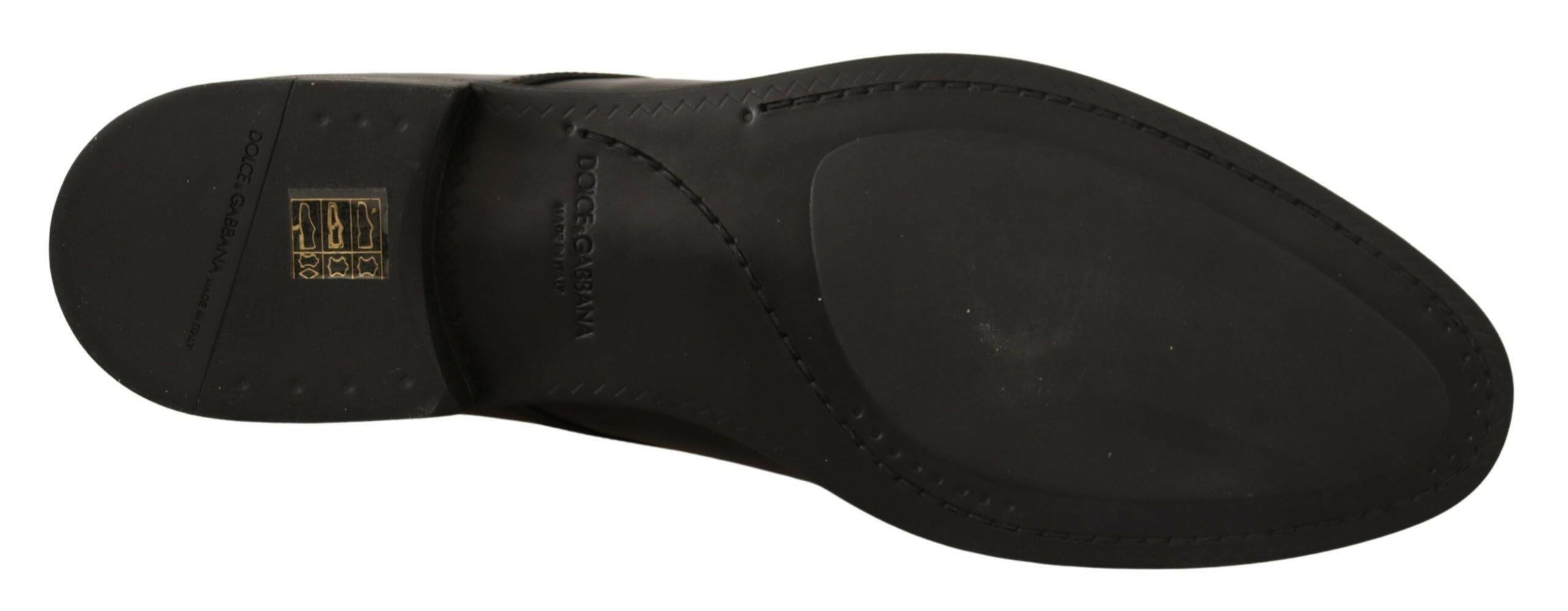 Dolce & Gabbana Black Leather Lace Up Men Dress Derby Shoes -   -  Dolce & Gabbana.