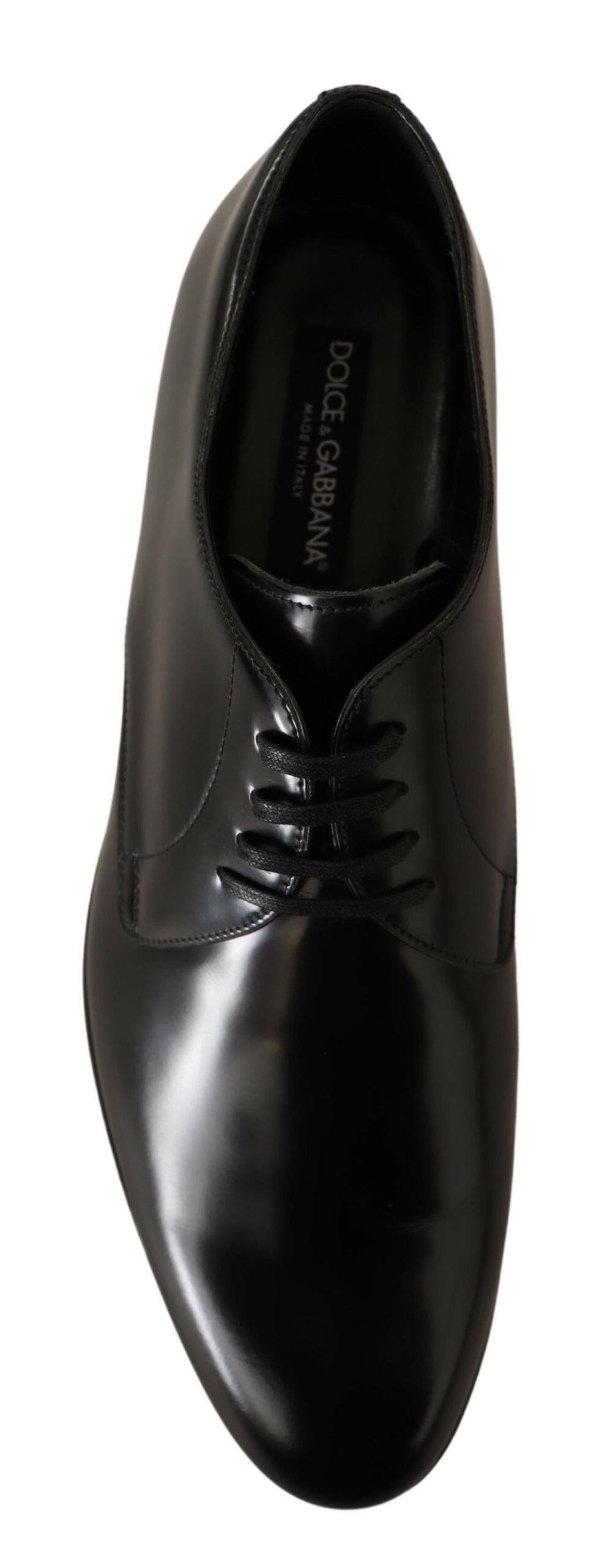 Dolce & Gabbana Black Leather Lace Up Men Dress Derby Shoes -   -  Dolce & Gabbana.