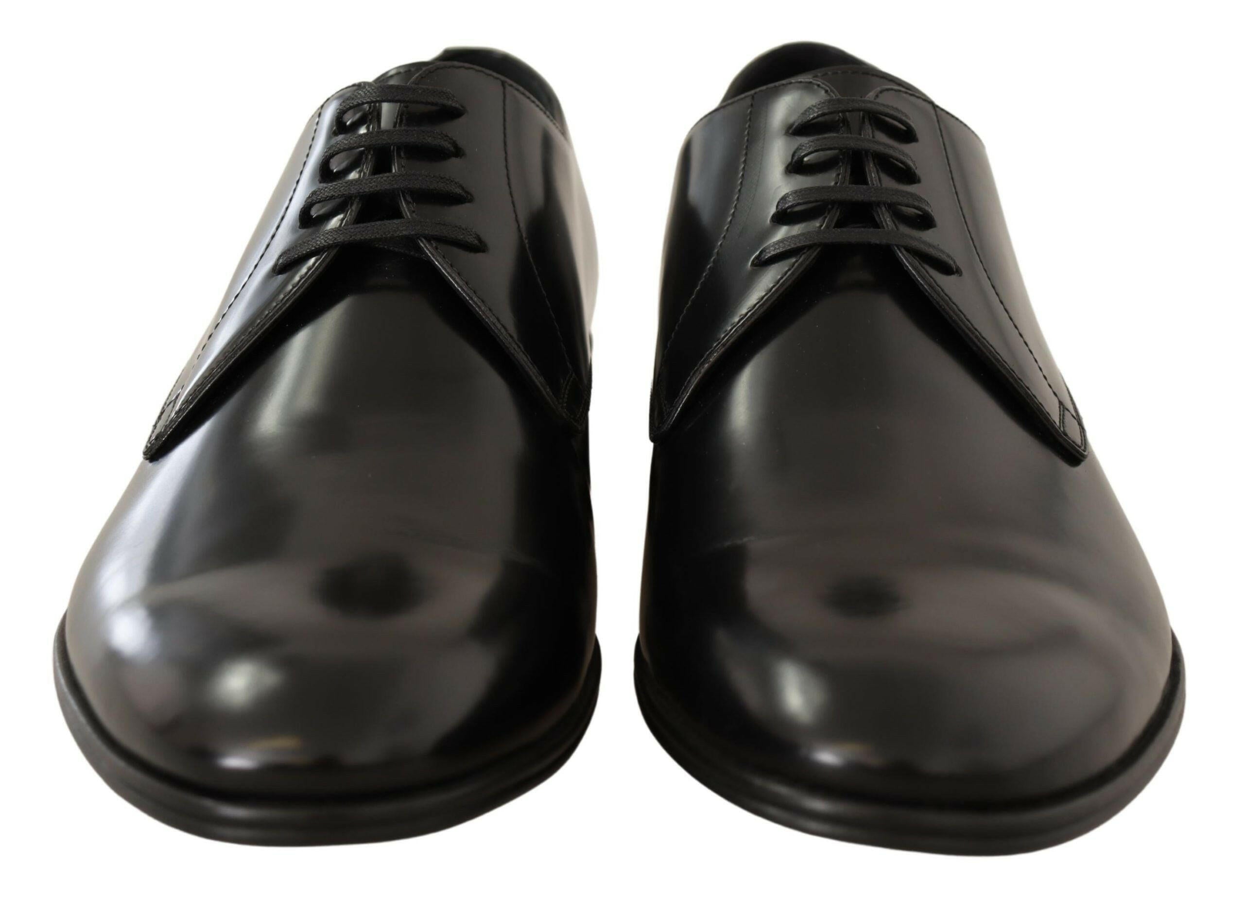 Dolce & Gabbana Black Leather Lace Up Men Dress Derby Shoes -   -  Dolce & Gabbana.