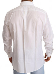 Dolce & Gabbana White Cotton Slim Fit Men MARTINI Shirt -   -  Dolce & Gabbana.