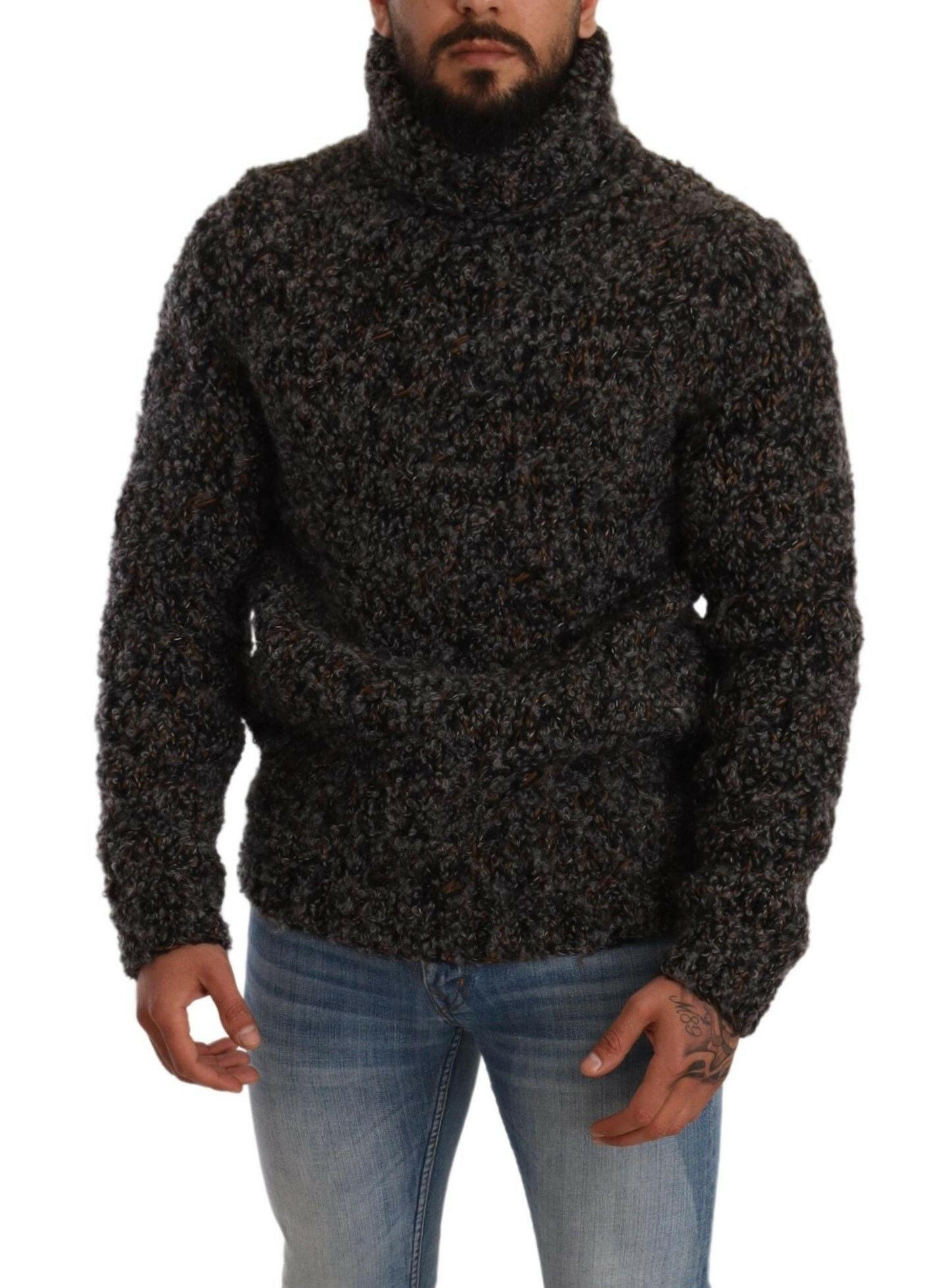 Dolce & Gabbana Gray Wool Blend Turtleneck Pullover Sweater -   -  Dolce & Gabbana.