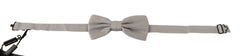 Dolce & Gabbana Silver Gray 100% Silk Adjustable Neck Papillon Bow Tie -  Neckties, Men -  Dolce & Gabbana.