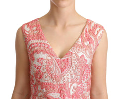 Dolce & Gabbana Pink Floral Jacquard Pleated Sheath Dress -   -  Dolce & Gabbana.