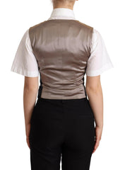 Dolce & Gabbana Black Jacquard Floral Waistcoat Vest Green -   -  Dolce & Gabbana.