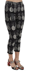 Dolce & Gabbana Black Pineapple Print Skinny Capri Pants -   -  Dolce & Gabbana.