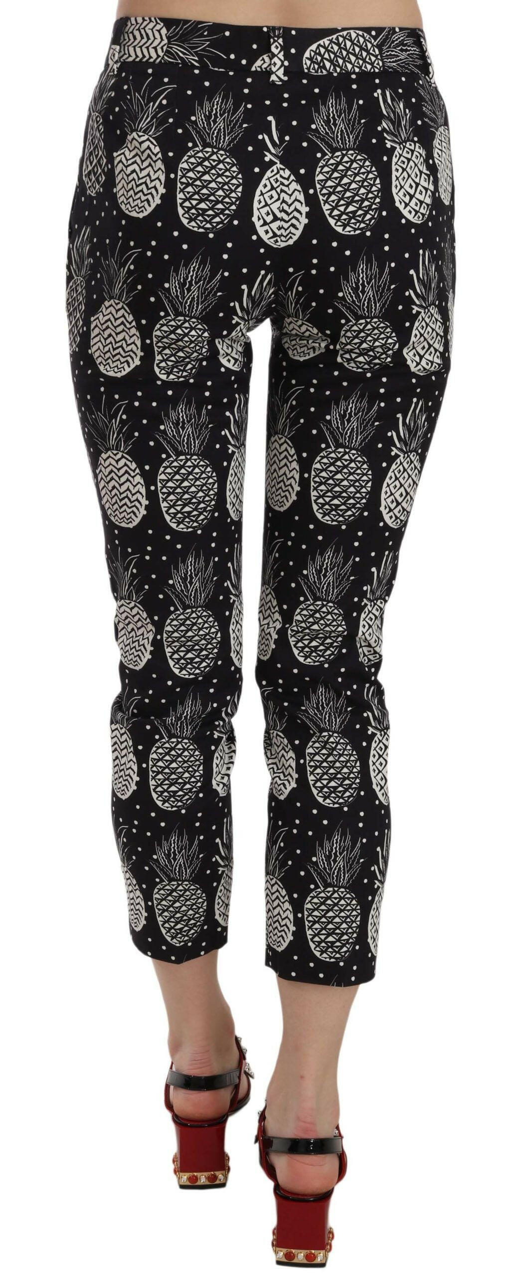 Dolce & Gabbana Black Pineapple Print Skinny Capri Pants -   -  Dolce & Gabbana.