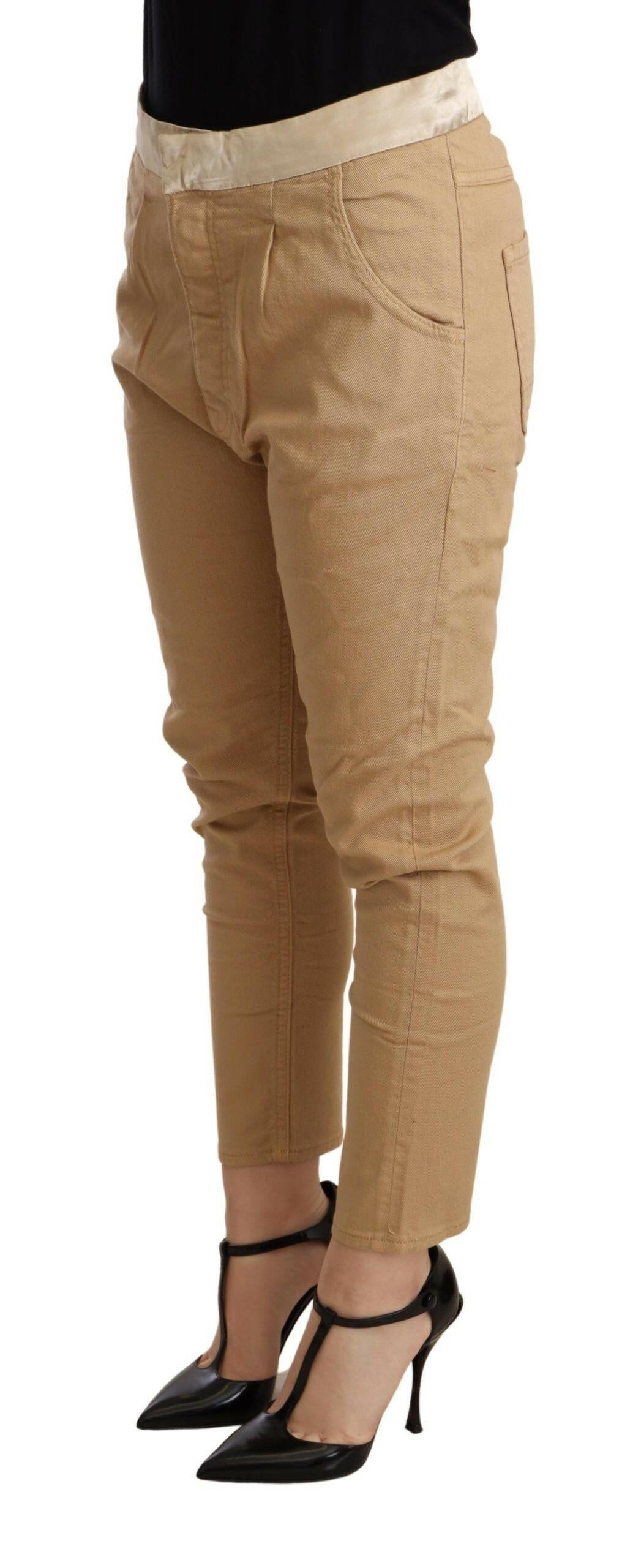 CYCLE Beige Mid Waist Slim Fit Skinny Stretch Trouser -   -  CYCLE.