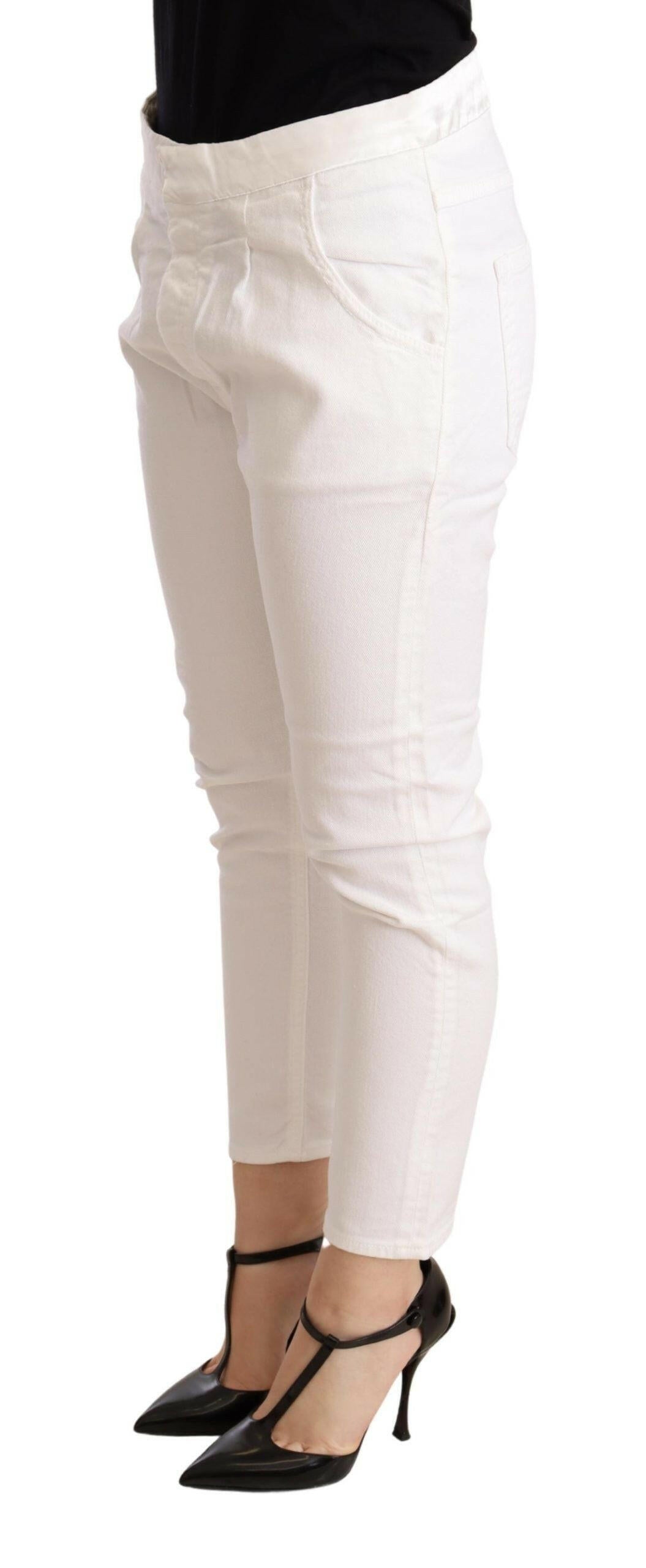 CYCLE White Mid Waist Slim Fit Skinny Cotton Stretch Trouser -   -  CYCLE.