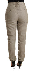 CYCLE Beige Mid Waist Casual Baggy Stretch Trouser -   -  CYCLE.