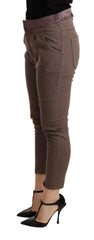 CYCLE Brown Mid Waist Cropped Skinny Stretch Trouser -   -  CYCLE.