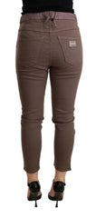 CYCLE Brown Mid Waist Cropped Skinny Stretch Trouser -   -  CYCLE.
