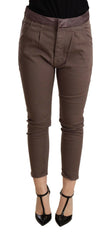 CYCLE Brown Mid Waist Cropped Skinny Stretch Trouser -   -  CYCLE.