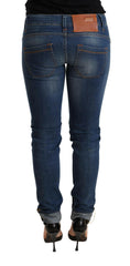 Acht Blue Washed Low Waist Skinny Denim Jeans Pant -   -  Acht.