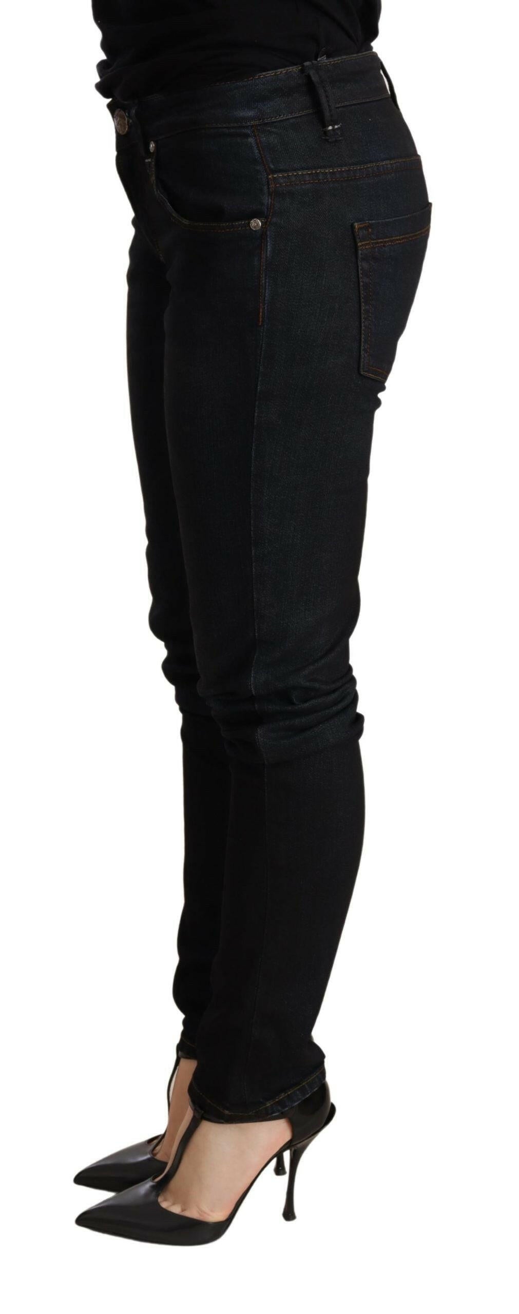 Acht Blue Washed Low Waist Skinny Denim Trouser -   -  Acht.