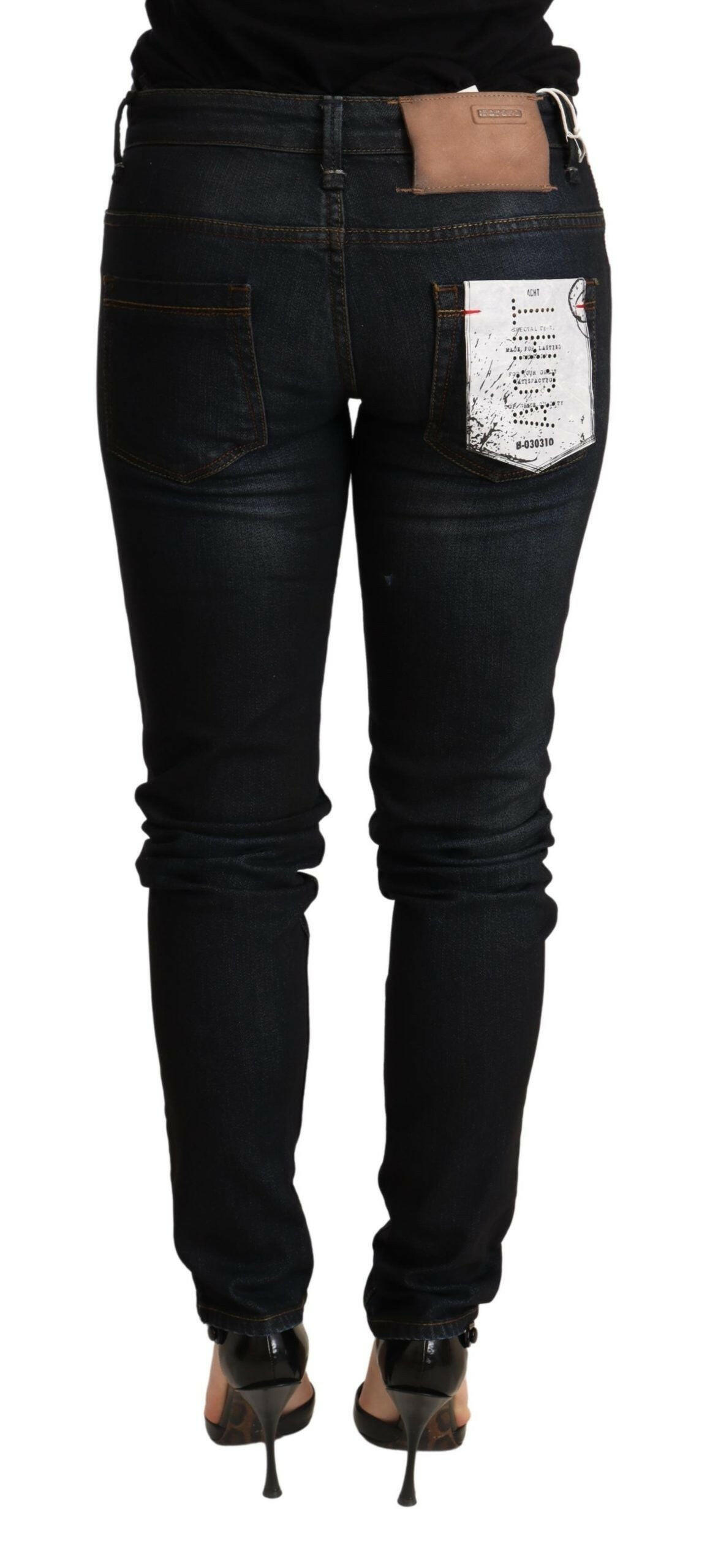 Acht Blue Washed Low Waist Skinny Denim Trouser -   -  Acht.