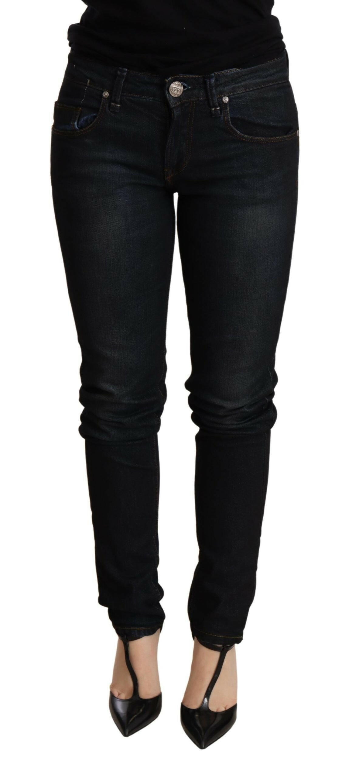 Acht Blue Washed Low Waist Skinny Denim Trouser -   -  Acht.
