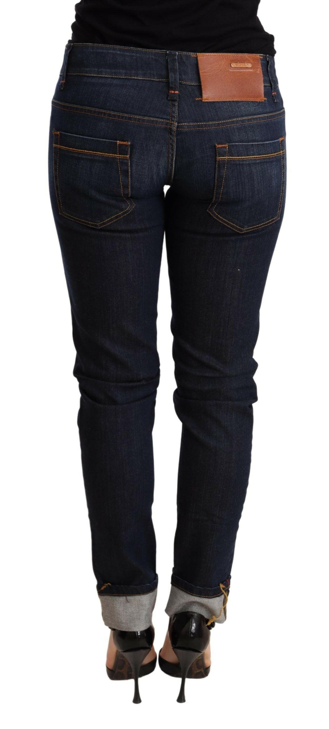 Acht Blue Washed Low Waist Skinny Denim Trouser -   -  Acht.