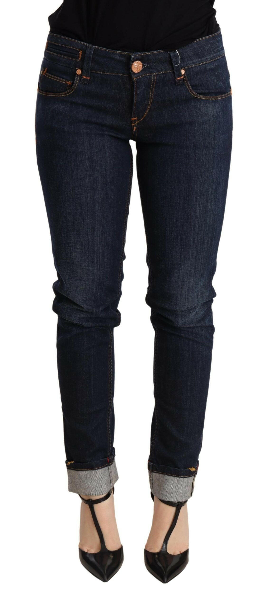 Acht Blue Washed Low Waist Skinny Denim Trouser -   -  Acht.