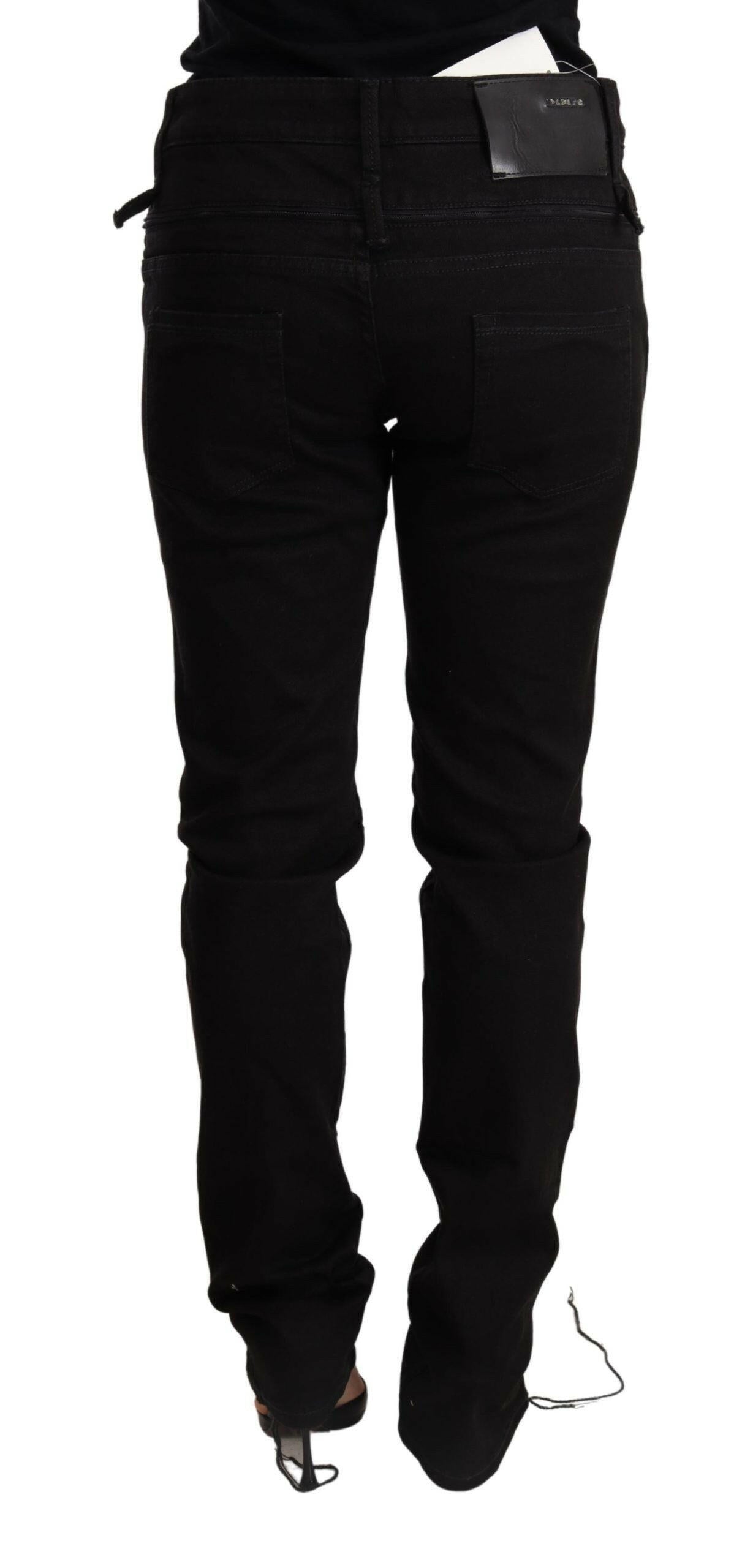 Acht Black Low Waist Skinny Denim Jeans Trouser -   -  Acht.